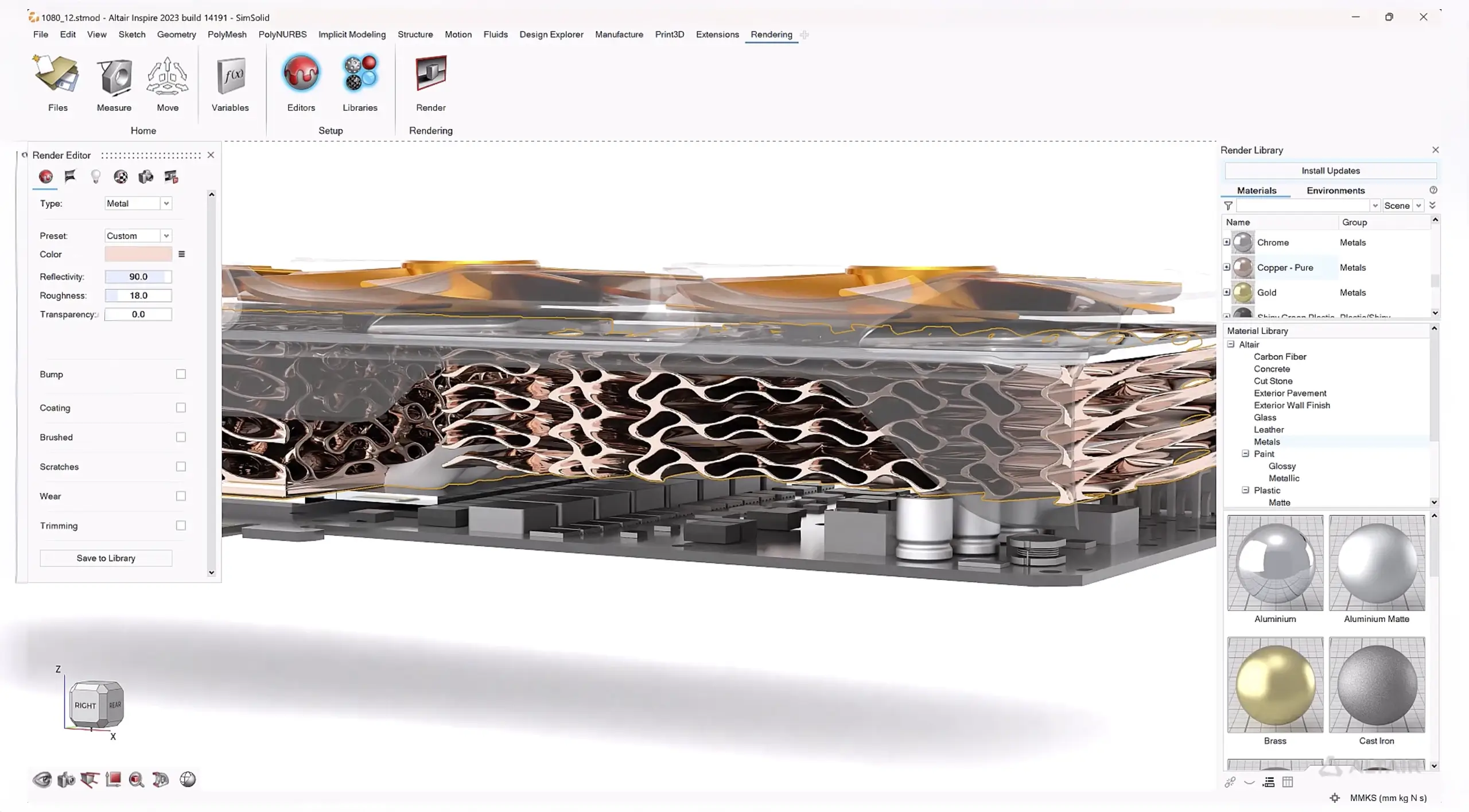 SmartCAE - Altair Hypermesh - Visualizzazione fotorealistica integrata nel processo progettuale